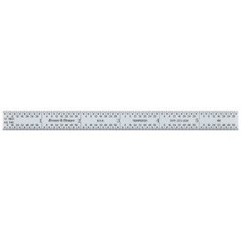 Brown & Sharpe 599-323-604 Chrome Finish Tempered Steel Rule, 6" Length