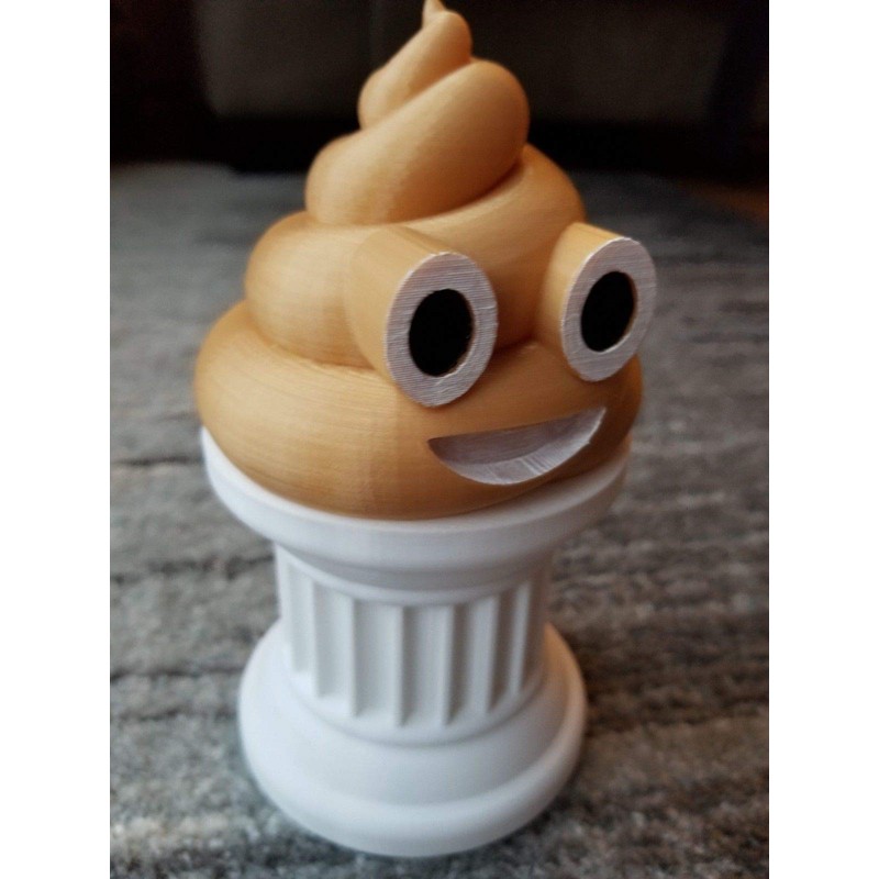 Znet3D Poop Emoji Trophy - Hand Painted Poop Emoji -