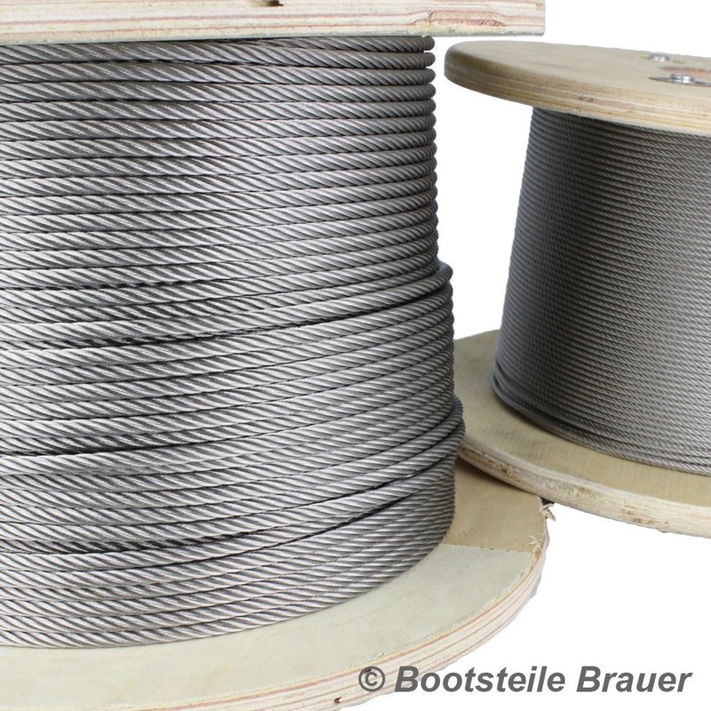 20 Metres Stainless Steel Wire Rope 7 x 7 Medium
