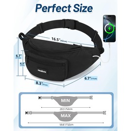 Bum Bag High Volume up to 4L with Rainproof Cover Waist Pack for Daily Commute Dog Walking Water Sports Running Belt Money Belt Travel Waist Pack Fanny Pack Sports Hiking Bumbags for Ladies & Men