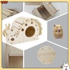 7pcs Hamster Toys Wooden Cage Accessories Include Snail House, Bell
