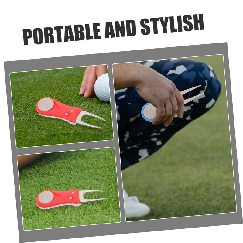 OHPHCALL 2pcs Golf Divot Repair Fork for Golfing Training Green