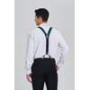 HISDERN Suspenders for Men Green Suspender and Bow Tie Set