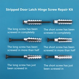 FIREFLYWEB Screw Door Security Hardware Reinforcement Jamb Repair Kit - Terrific Solution for Stripped Door Hinge, Damaged Screw Repair (Black)