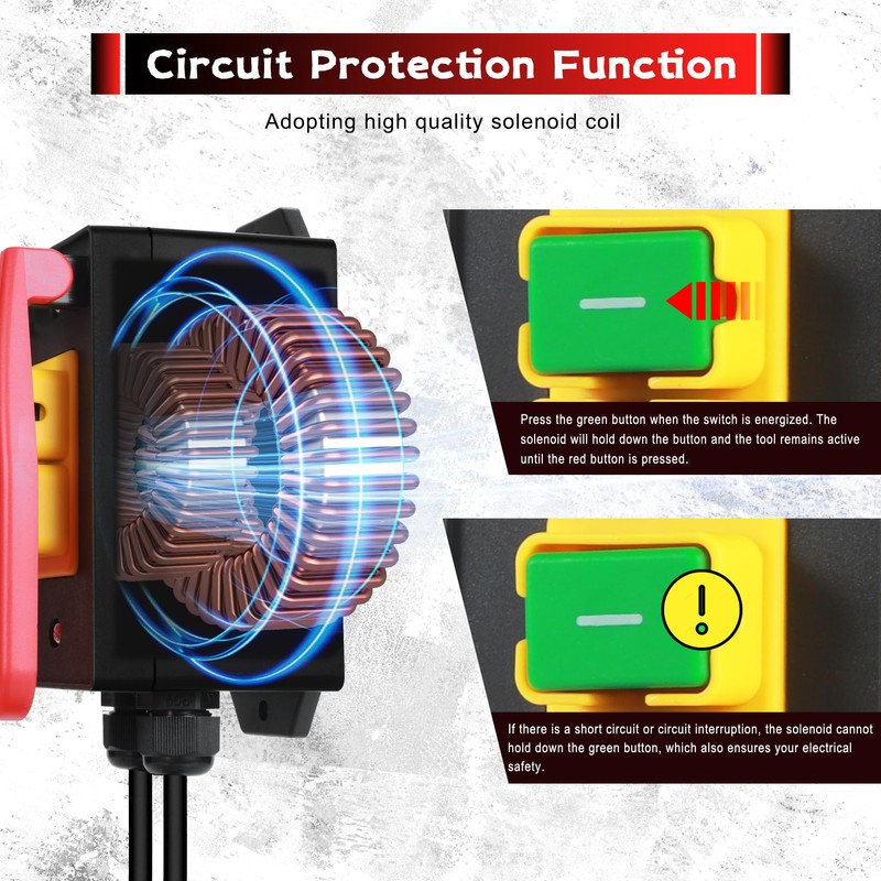 BOSYTRO Single Phase On/Off, 220V to 250V Emergency Stop Switch,