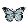 Monarch Butterfly, Embroidered, Iron on Patch (Blue)
