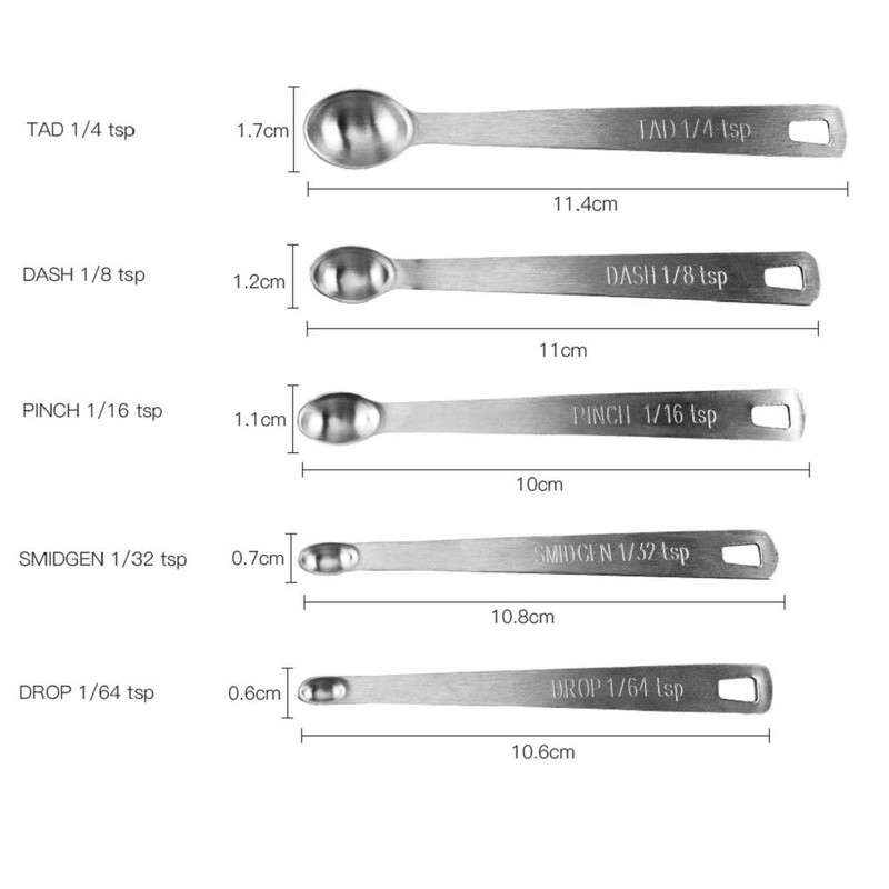 Hemuu 5 Pieces Measuring Spoon Sets, Stainless Steel Measuring Spoons,