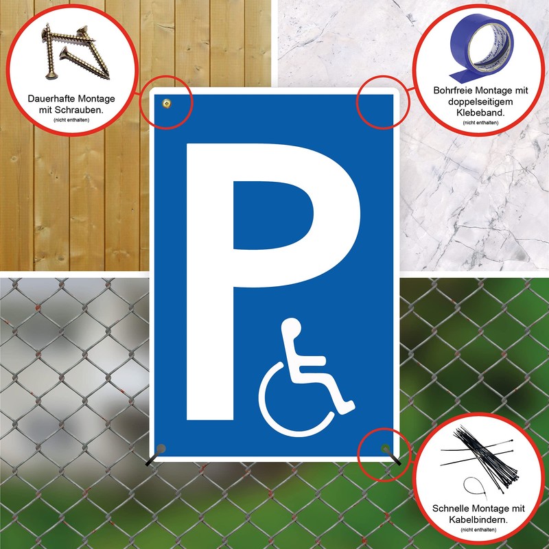 Strobo Behindertenparkplatz Sign, 20 x 30 cm, Made From Sturdy
