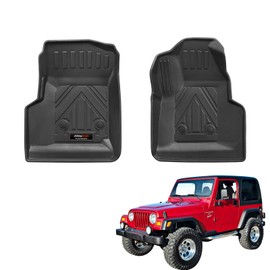 Jdeymat All Weather TPE Front Floor Mats for 1997-2006 Jeep Wrangler TJ Accessories (for 1997-2006 Jeep Wrangler TJ/LJ Front Floor Mats 2 Pcs)