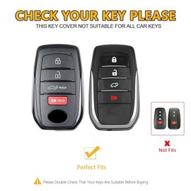 FT FUNTOR para Funda de Llave de Toyota, Protector de Llave de Auto de Cuero Compatible con Toyota Tundra Venza Sequoia Corolla Cross Grand Highlander Land Cruiser, 4 Botones (Marrón)