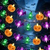 2 Piezas luces led Halloween,16 m x 80 luces LED,calabaza,araña,murciélago