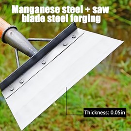 Multifunctional Cleaning Shovel, Garden Shovel 25CM Multifunctional Stainless Steel Square Flat Spade with Gloves, NO Included Handle, Cleaning Weeding Shovel for Farm Garden Patio