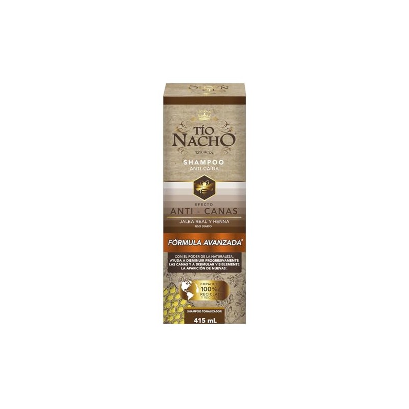 Tío Nacho Henna Egipcia Fórmula Avanzada Anti-Canas. Botella con 415ml.
