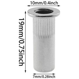 Heyous 10PCS M5 Metal Sealed Rivet Nut Silver 304 Stainless Steel Closed End Thread Embedded Nut for Furniture Machinery Fastener
