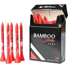 Kaluza Bamboo Strike Tees | Premium Bamboo Golf Tees (20 Pack) | Eco-Friendly, Durable & High-Performance | Funny Golf Accessories | Memorable Gift for Golfers (Festive Edition, 70mm)