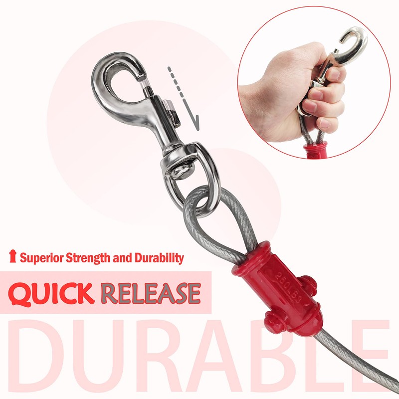 Petest Reflective Tie Out Cable with Crimp Cover for Super