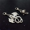 2pcs Dragon Clip on Charm, Gothic Flying Dragon Zipper Pull