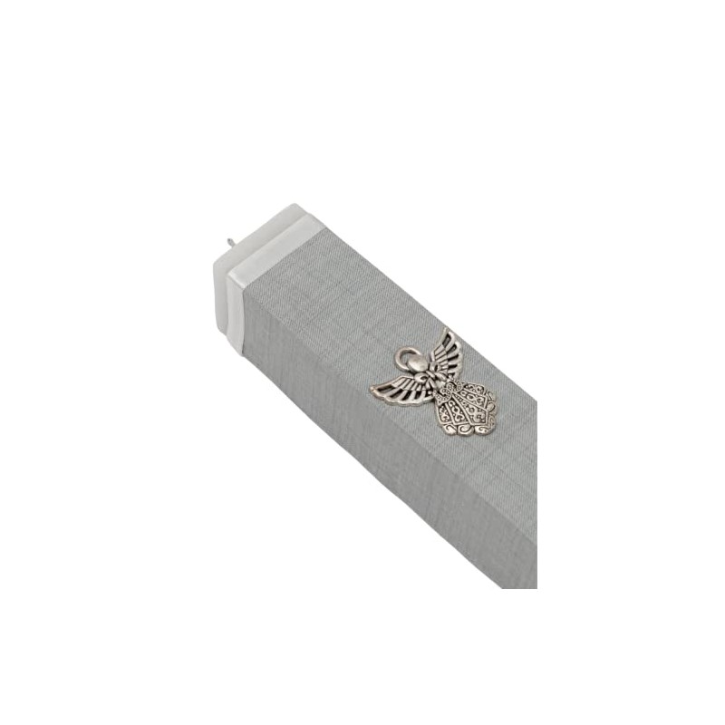 Kit de Bautizo Gris Con Cirio Vela Concha Pewter Toalla