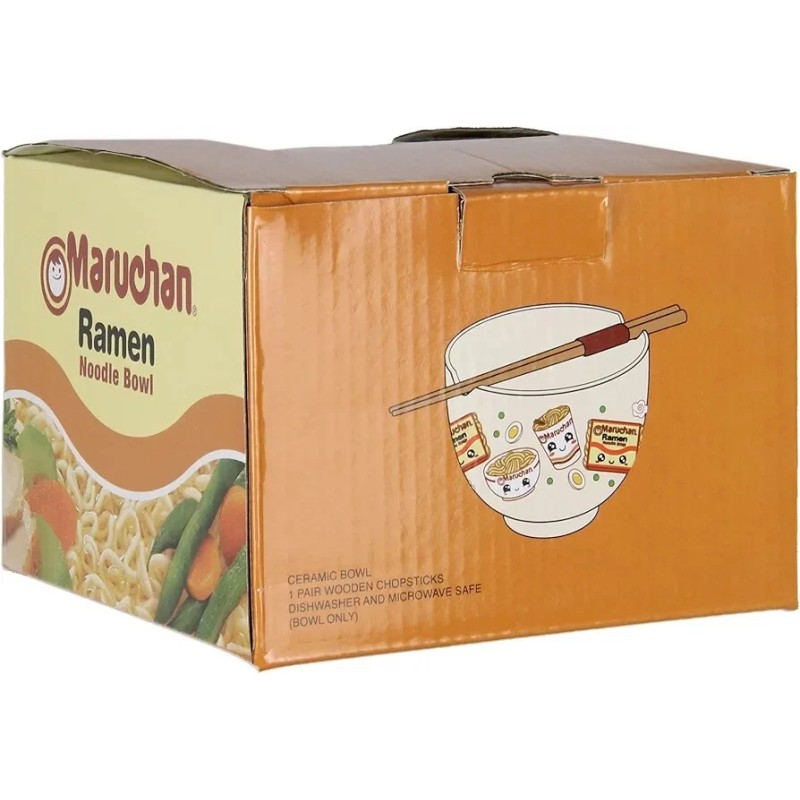 Mad Engine Maruchan Ramen Noodle Bowl Bundle W/ Wooden Chopsticks/Spoon