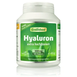 Hyaluron, 300 mg pure hyaluronic (!), extra high dose, vegan, 90 capsules - no artificial additives. No genetic engineering. Vegan.