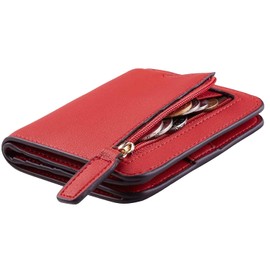 Cartera Mujer Pequeño con RFID Bloquea, Mini Monedero Bifold para Tarjetas, Billetera de Piel Plegable con Bolsillo, Tarjetero Minimalista con Ventana de Identificación para Chica Mujer