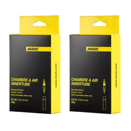 MAVIC Road Inner Tube, 27.6 x 0.9 inches (700 x 23/25 cm), Removable Valve (1.3 inches (32 mm), Set of 2