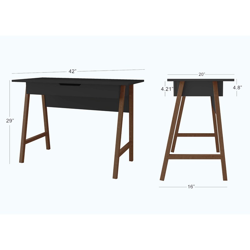 Parma Computer Desk - Office, School, and Art Workstation/Desk (Black)
