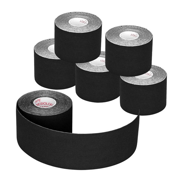 Kinesiology Tape - 6 Rolls Set, Lychee Elastic Therapeutic Sports