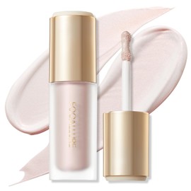 FOCALLURE Shimmer Liquid Highlighter, Smooth Cream Formula and Non-greasy Finish,Delivers a Natural Glow, Long Lasting Illuminator Highlighter Face Enhancing Makeup,Wing Pearl