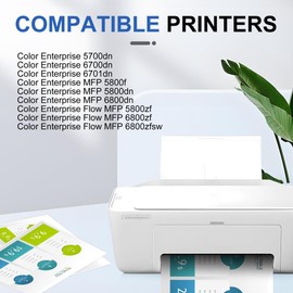 213X Black Toner Cartridge W2130X(with Chip) Compatible with 213X for Enterprise 5700dn 6700dn 6701dn, MFP 5800 6800, Flow MFP 5800 6800(1Pack-Black)