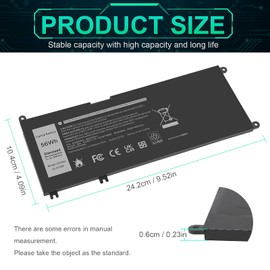 ASUNCELL 56WH 33YDH Battery Dell for Dell Inspiron 17 7000 7786 7779 7773 7778 G3 3579 3779 G5 5587 G7 7588 15 7577 Latitude 13 3380 14 3490 15 3590 3580 99NF2 PVHT1 P72F P30E 81PF3 081PF3 P30E001
