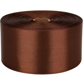 Nsilu 2 inch Brown Satin Ribbon 50 Yards Solid Fabric Ribbons Roll for Gift Wrapping, Satin Weddings,Flower Bouquet, Invitations,Sewing,Party Decorations, Holiday Decorating and More