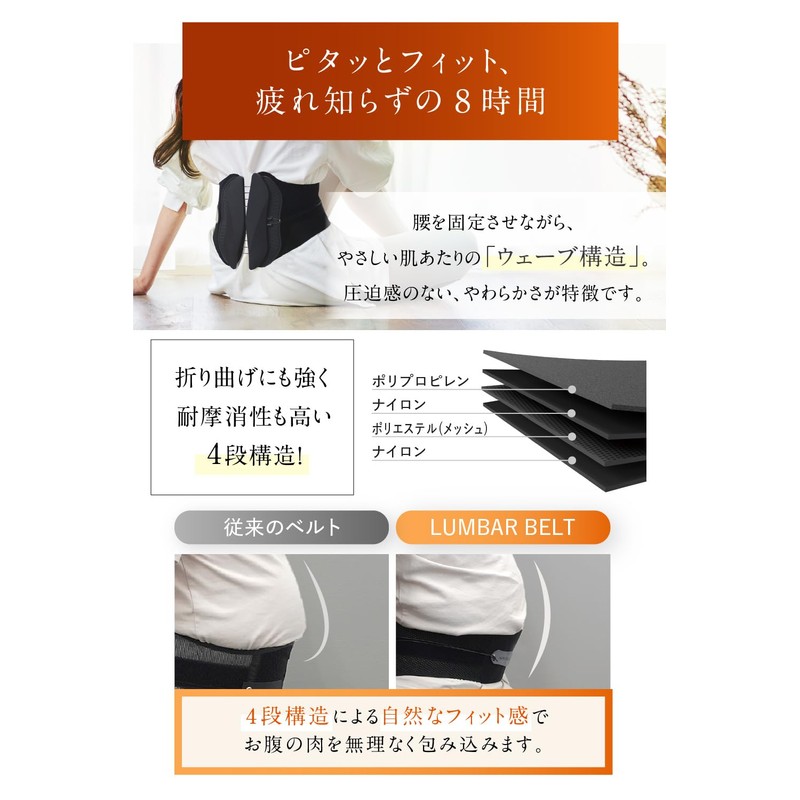 Wavewave Waist Supporter, Strong Waist Corset, Lumbar Spine, Pelvic Support,