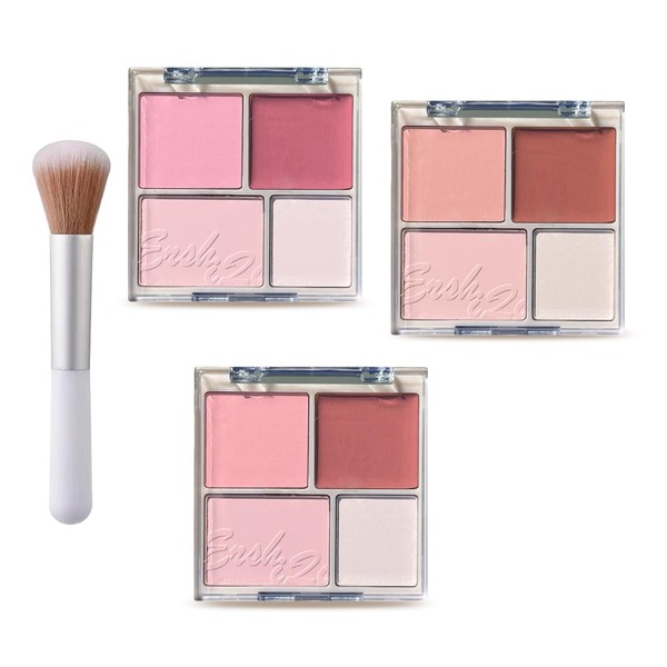 3Pcs 4 Colors Blush Palette for Cheeks with Make Up
