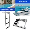 3-Step Under Platform Telescoping Slide Mount Boat Boarding Ladder Stainless