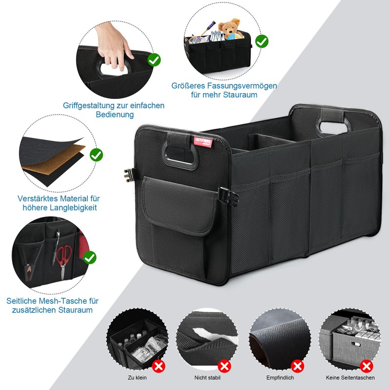 OEMASSIVE Car Boot Organiser - Foldable Large Boot Bag with