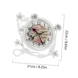 Zerodeko 1pc European Style Iron Art Desktop Clock Silent Retro Table Clock for Living Room Decor Creative Home Office Adornment Non Ticking Design for Peaceful Environments