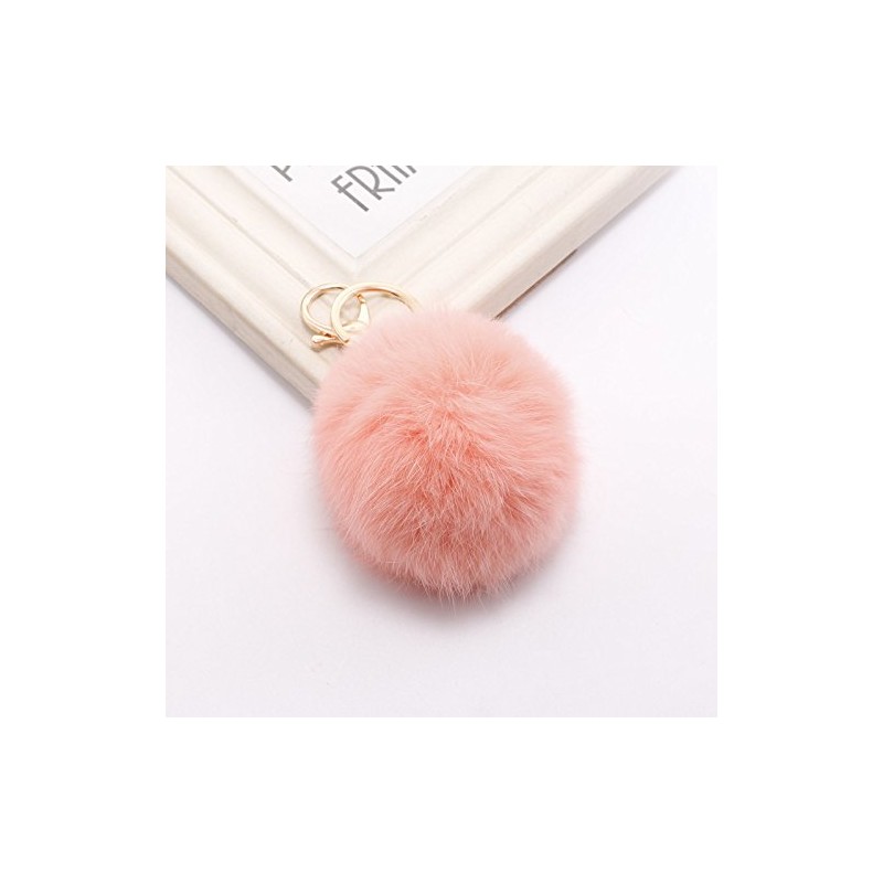 Double Smile Fluffy Bag Charm Cute Pom Keychain Pendant Fake