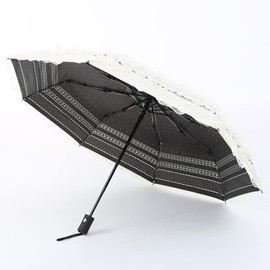 zmgmsmh Unique Auto close/open Folding umbrella Travel Umbrella Folding UV Resistance Princess Lace Parasol Umbrella Sun Umbrella For Women Girls sunshades with lace decoration (Automatic-Beige)