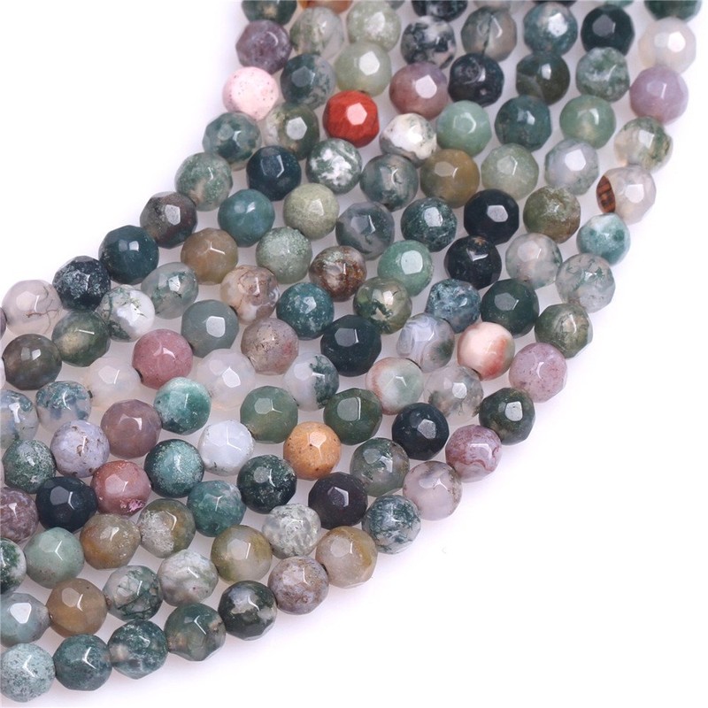 abalorio semipreciosas para bisutería, hechas a mano, bricolaje, 4mm/Faceted Indian