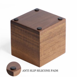 LBEMEY Remote Control Holder Caddy, Acacia Wood TV Remote Holder, Remote Organizer for Table,Vintage Farmhouse Desk Caddy (Brown-no logo for 2 or 3 Remote Controls)