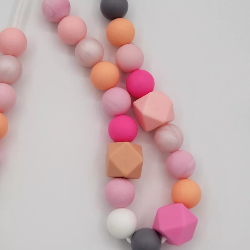 Handmade Breastfeeding necklace Silicone Beads for nursing mothers.