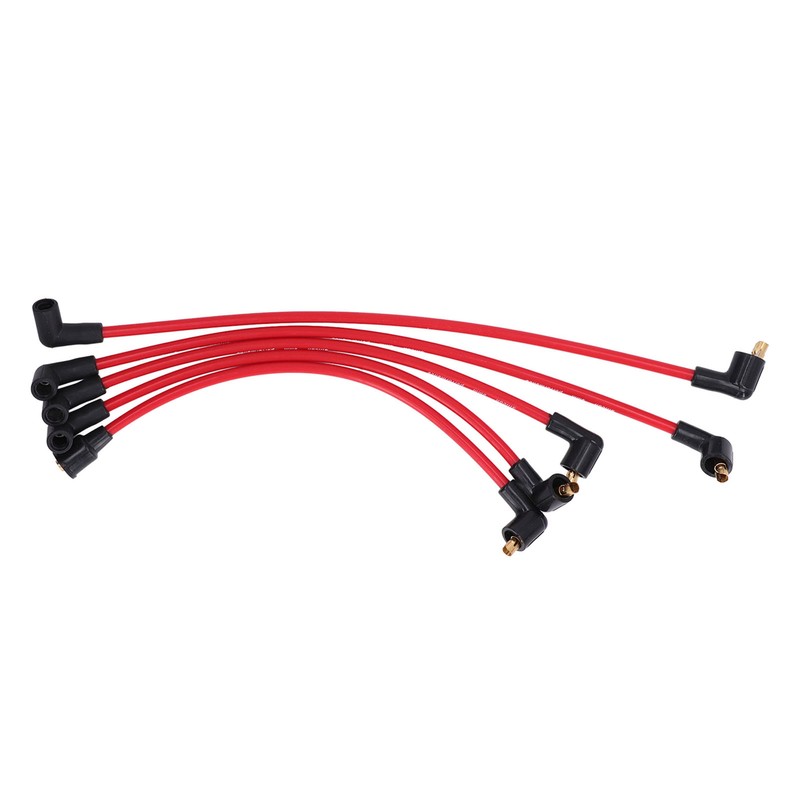 5Pcs 8mm Red Silicone HT Ignition Leads Spark Plug Wires