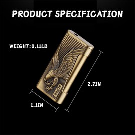 KAIEOMGN - Encendedor de metal resistente al viento, diseño creativo y fresco de águila, inflable y reutilizable, adecuado para regalos de hombres, al aire última intervensión (sin gas)