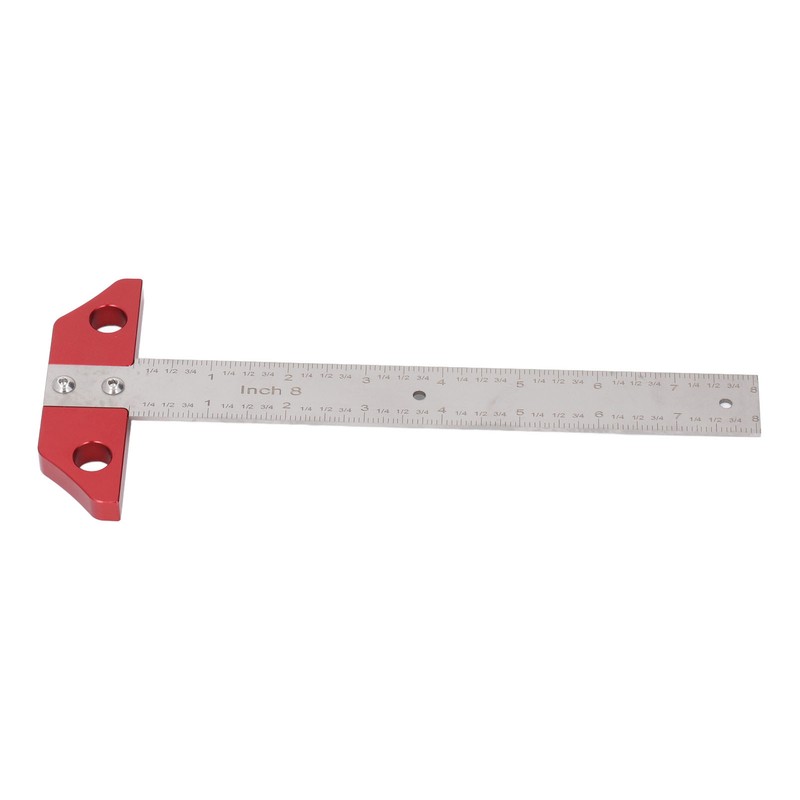 T Square Ruler 8in Drawing Metal Woodworking Layout Measuring Scriber