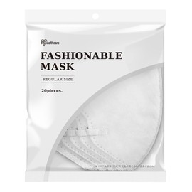 Iris Ohyama Fashionable MASK RN-E20SW 3D Mask, 20 Pieces, Non-Woven Fabric, Normal Size, White Color
