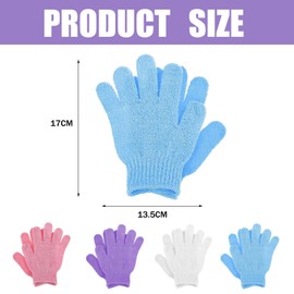 DHWEKU 4 Stück Peeling-Waschhandschuhe, duale Textur Badehandschuhe für Dusche Körperpeeling Peeling Abgestorbene Haut Peeling Handschuh Natürlicher Luffa-Waschlappen