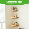 Plliocse Corner Shelf Wall Mounted,Floating Corner Shelves Oak,Set of 3