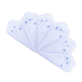 Womens Embroidered Scalloped Handkerchiefs Cotton White Wedding Hankies