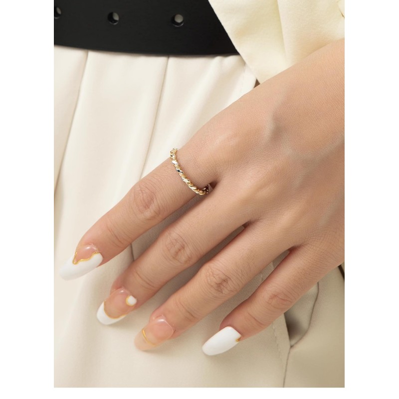 LUKRAY Braided Stacking Ring | Silver and Gold Statement Ring